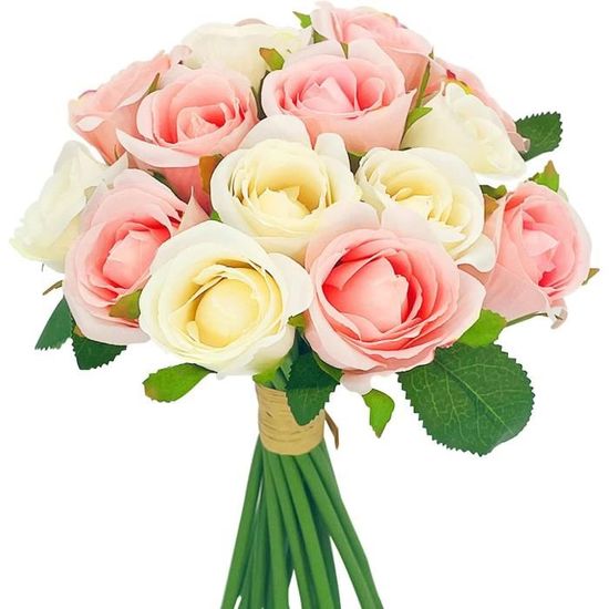 Bouquet De Mariée Et Fleur De Poignet XIZHI - Soie Synthétique Blanc, Pour Mariage, Saint-Valentin