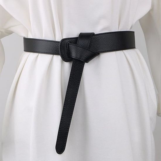 Ceinture Noire Style Cuir Unisexe - Longueur 120cm Réglable - Élégante Casual Neuf