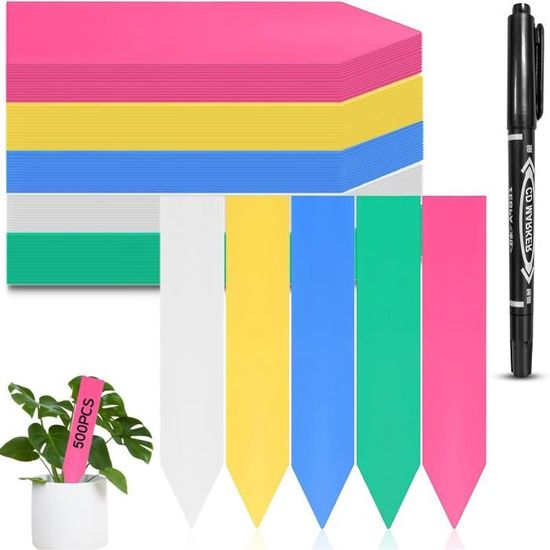 Wolfride Lot De 50 étiquettes De Type T Pour Plantes, 5 Couleurs, En