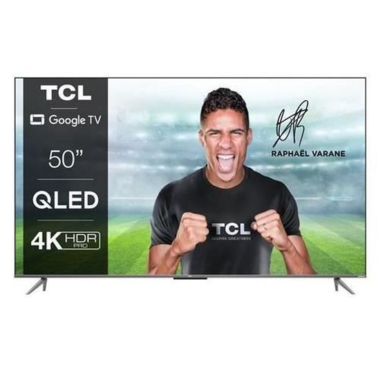 Tcl TV QLED 50C735 127 cm 4K UHD Google TV Aluminium brossé 2022 ...