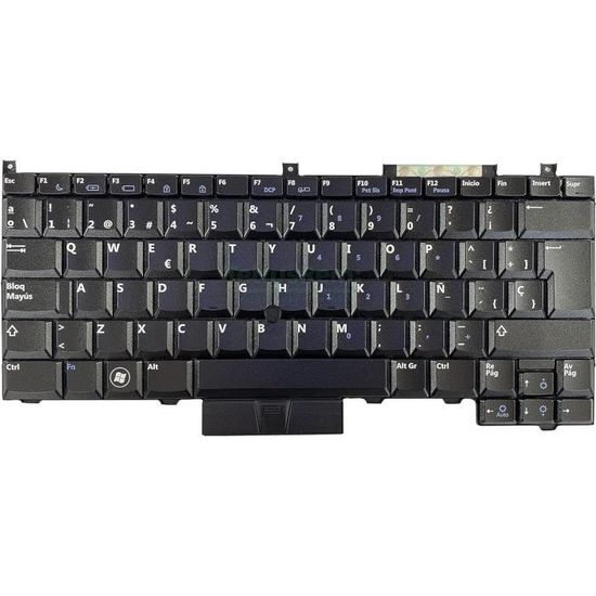 LAANCOO Autocollants Clavier Espagnol - Fond Noir Lettres Blanches, 3Pcs, Compatible PC Portable/Bureau