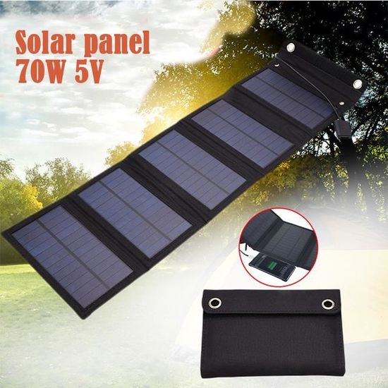 Chargeur Solaire Portable 20W - Panneau Solaire USB Pour Téléphone | Énergie Verte Extérieur/Intérieur