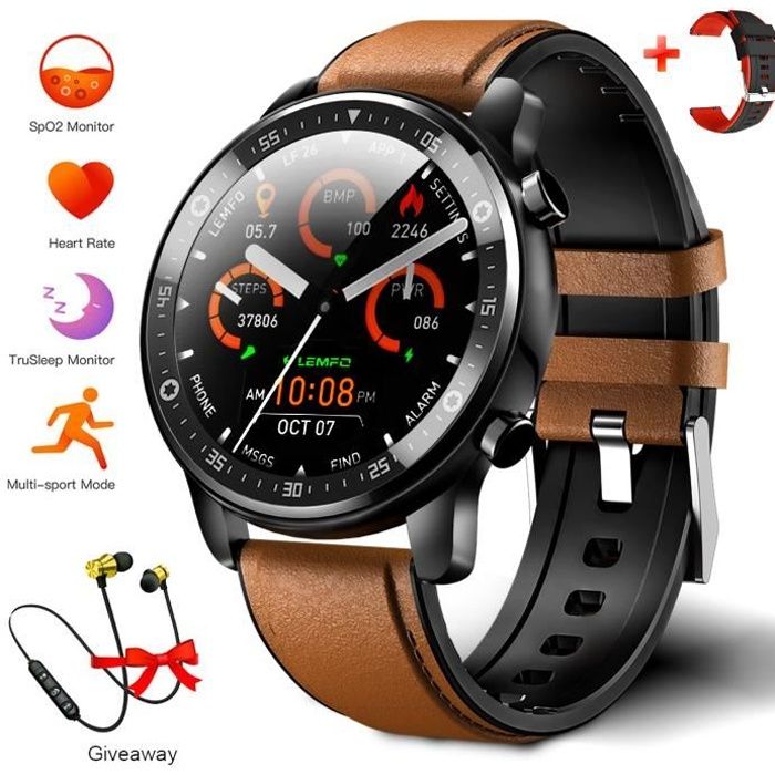 Montre Connectée Homme Femme - Montre Intelligent tactile Appelez pour prendre des photos Smart watch Sport+Casque Bluetooth+sangle