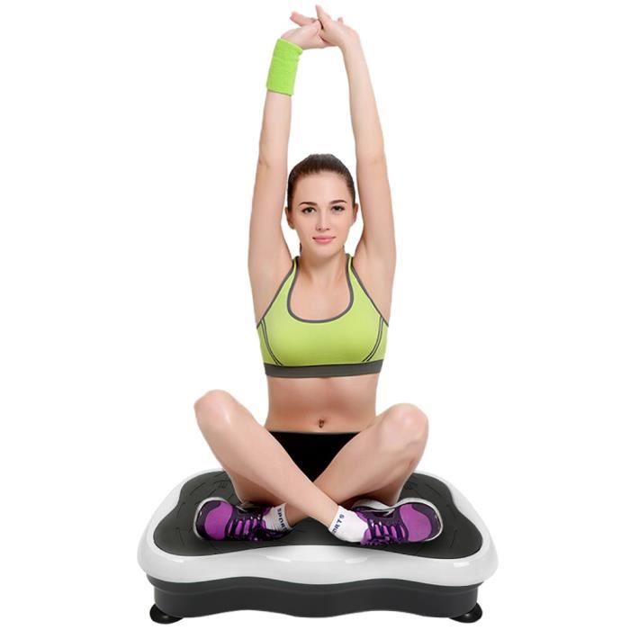 Équipement d'exercice de la plate-forme de vibrations de fitness avec USB haut-parleur Noir / Blanc