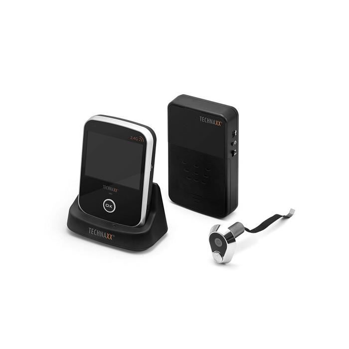 Technaxx Judas sans fil TX-75, Judas numérique avec caméra intégrée et moniteur avec écran 3,5-