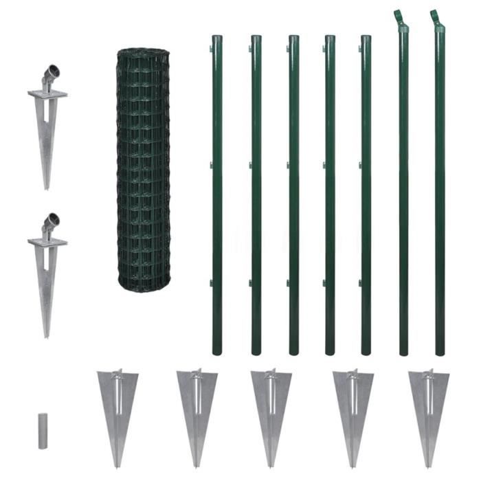 Haute qualité-Clôture de jardin - Clôture Euro -CLÔTURE - GRILLAGE Acier 10 x 1,2 m Vert classique💎6176