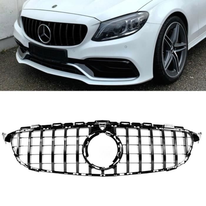 CALANDRE LOOK GTR NOIR BRILLANT POUR MERCEDES CLASSE C W205 PHASE 1 DE 01/2014 A 02/2018 CAMERA