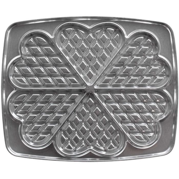 Lagrange 030521 Gaufres Cœur Plaques en fonte d'aluminium pour gauffrier (Compatible avec les références: 039111, 039211, 039411, 03