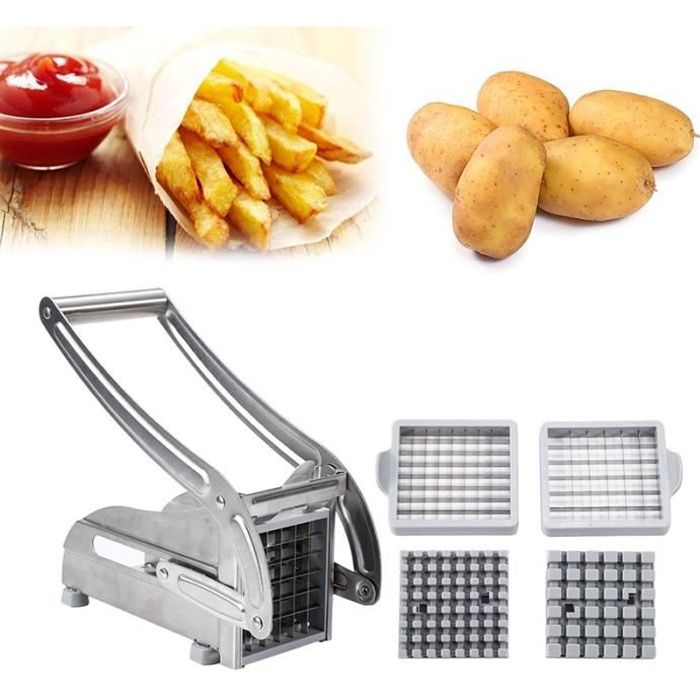 Coupe-frites et Légumes pommes de terre de légumes en acier inoxydable avec 2 lames pour faciliter le Tranchage