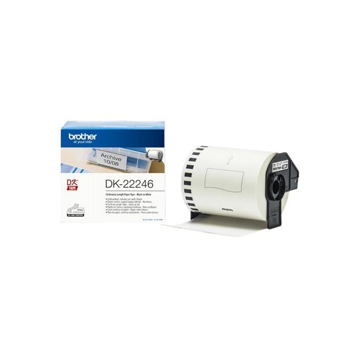 BROTHER Étiquettes continues DK-22246 - 10,3 cm x 30,48 m - Noir sur Blanc