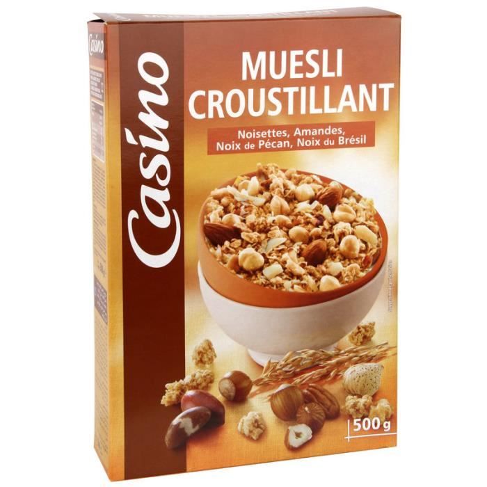 Muesli Céréales croustillants- Amandes - Noisettes - Noix de Pécan et de Brésil - 500g