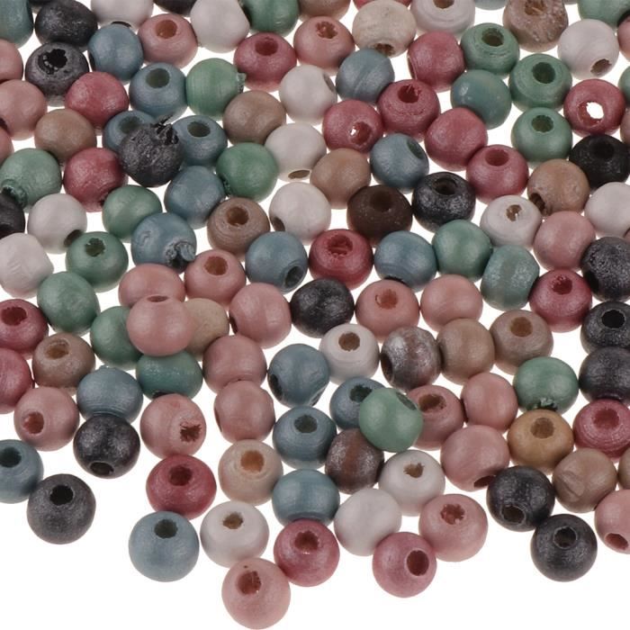 1 Paquet Perles Intercalaires Perles Lâche Bois Nacrées à Gros Trous pour Entretoise de Fabrication De Bijoux Décor 6mm 300pcs