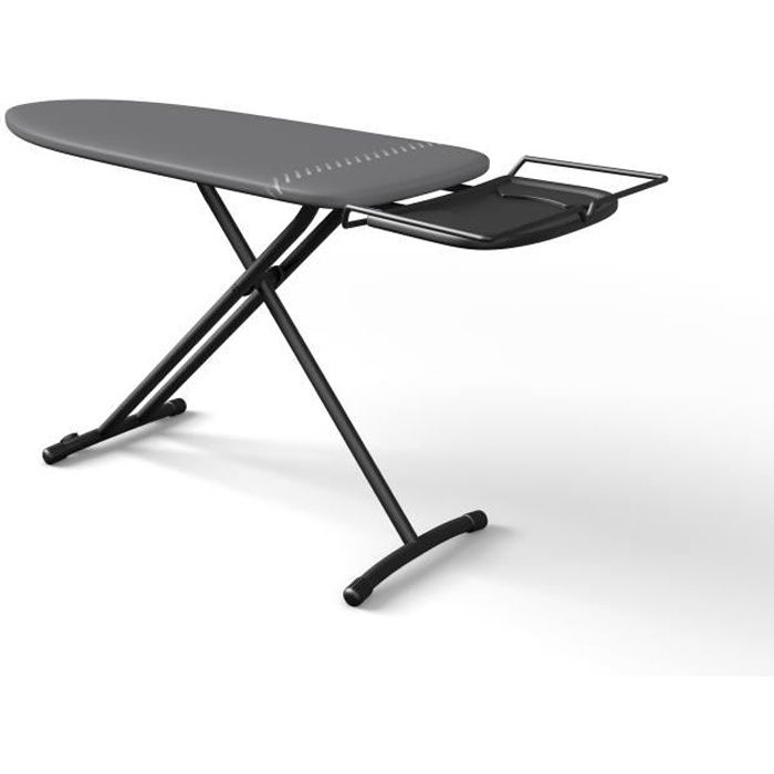 Table à repasser Plusboard, 42cm x 125cm, 100% coton, Idéale pour Centrales Vapeur, Hauteur Réglable, Repose-fer, Système de Fermetu