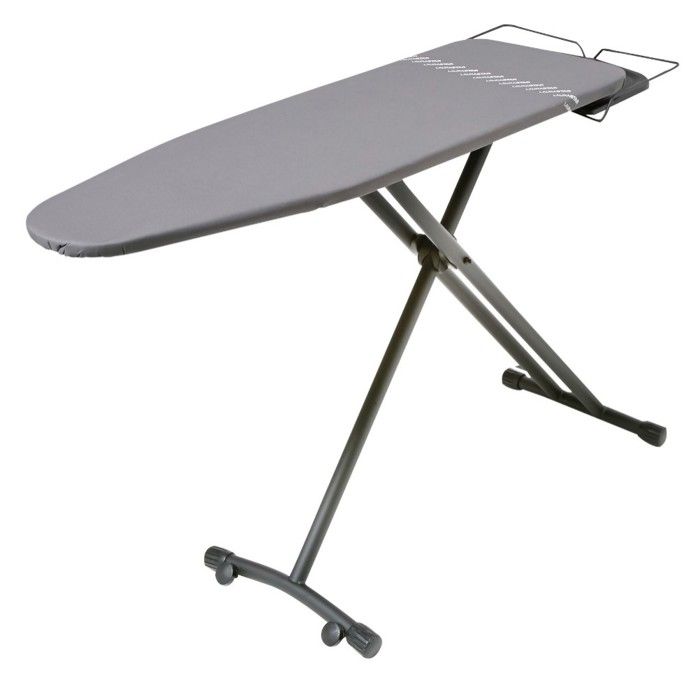 Table à repasser Plusboard, 42cm x 125cm, 100% coton, Idéale pour Centrales Vapeur, Hauteur Réglable, Repose-fer, Système de Fermetu