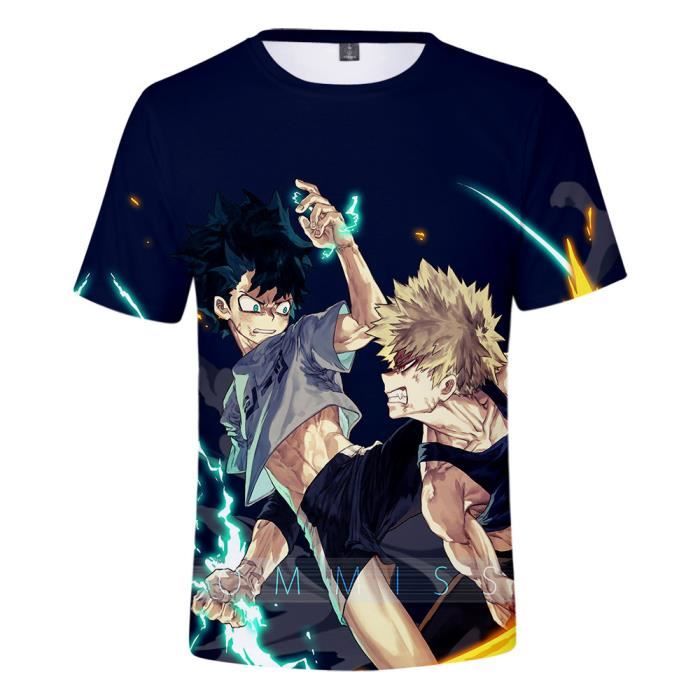 T-Shirt My Hero Academia 3D Tshirt Tee Manche Courte en Été Hip Hop Casual