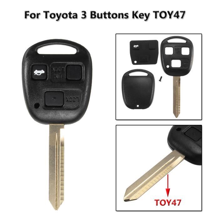 3-Boutons Boitier Coque de Cle Telecommande Pour TOYOTA YARIS HIACE COROLLA AVENSIS CAMRY
