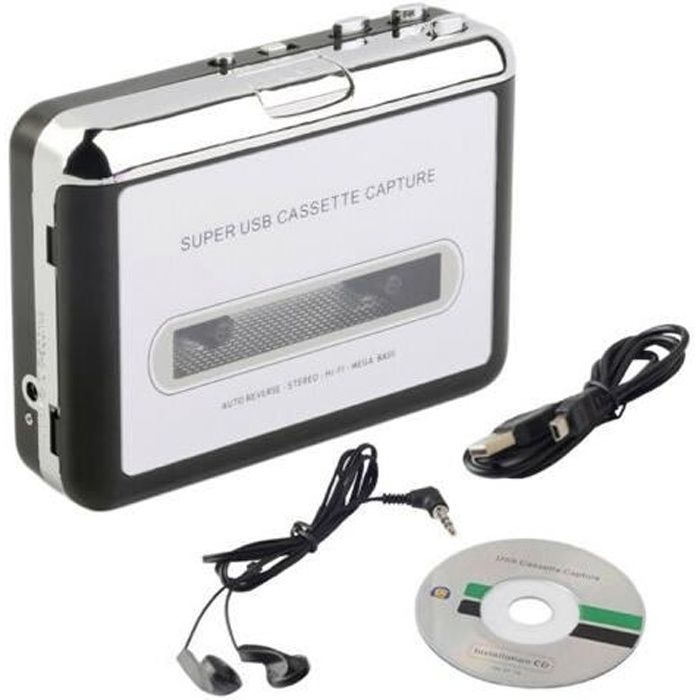 OHP Lecteur de musique Walkman Cassette Cassette vers PC Capture USB numérique avec écouteurs I