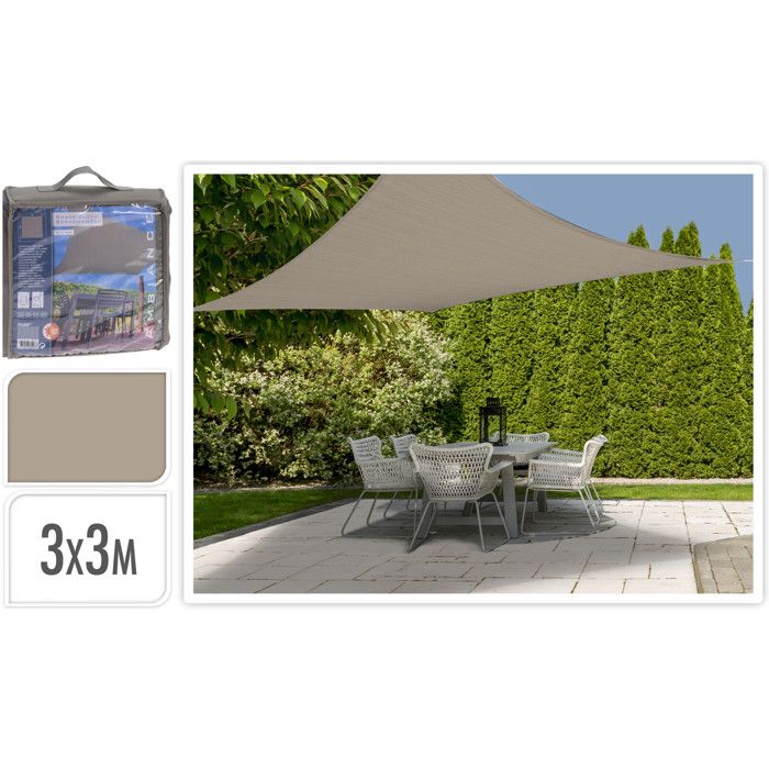 ProGarden Toile d'ombrage 3x3 m Sable Carré