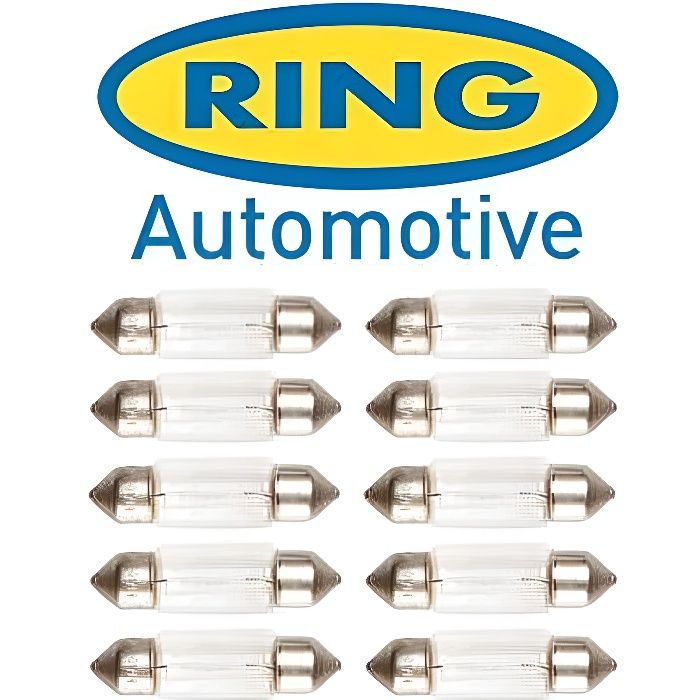10 Ampoules Navettes - 12V - 10W - 11x30mm - C5W