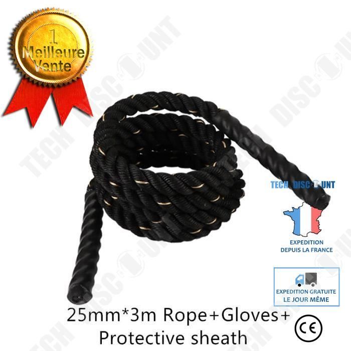 TD® Accessoires Fitness - Musculation,Corde de combat d'entraînement de corde à sauter lourde pondérée pour la boxe - Type 25mm3m