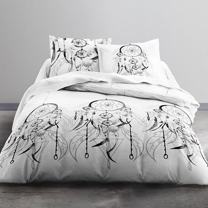 Parure housse de couette 200x200 cm et ses 2 taies Sioux