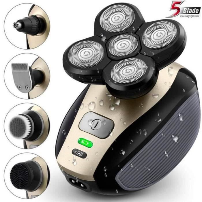 ZG22972-5 EN 1 4D Rasoir Électrique Rotatif Rechargeable Chauve Tête Rasoir Barbe Tondeuse