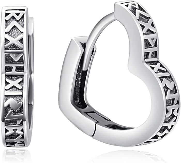 Boucles D'oreilles Créoles Croix En Argent 925 Avec Onyx Noir - 40 Mm, DFJ, Neuves