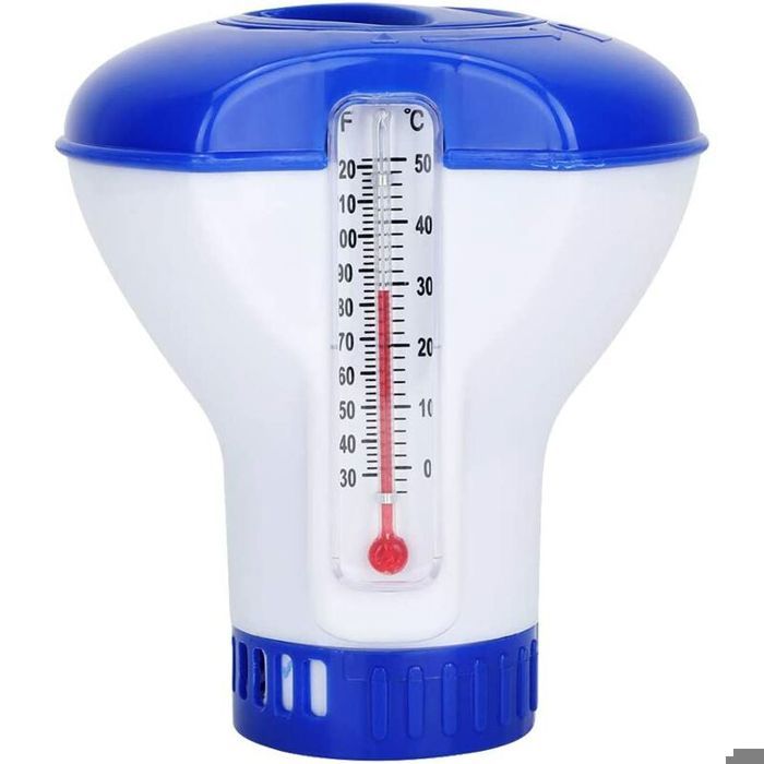 Thermometre Distributeur Chlore Flottant Piscine - Diffuseur Pastilles Multifonction Avec Support Tablette