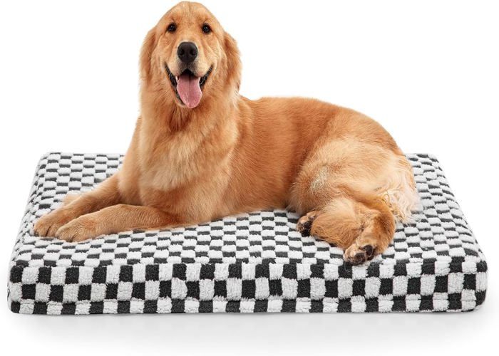 Meilleurs prix pour Lit Orthopédique Pour Grands Chiens-105X72X8Cm-Coussin Moelleux En Mousse À Mémoire De Forme-Lavable-Matelas Amovible-Gris Foncé-Po