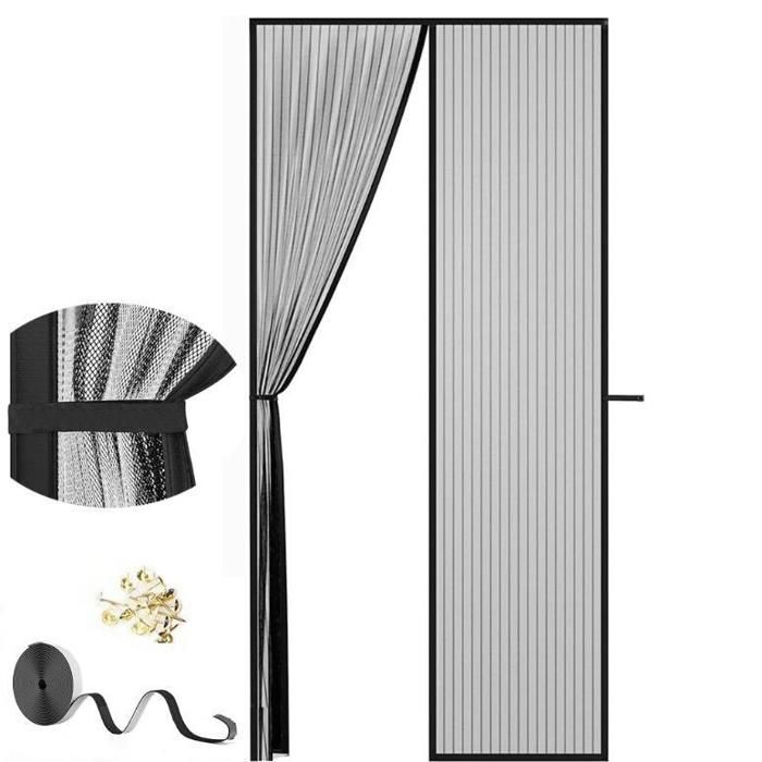 Moustiquaire pour Portes Avancée Rideau Magnétique Anti-insectes pour Porte de Balcon porte Cave Porte de Terrasse100x210cm