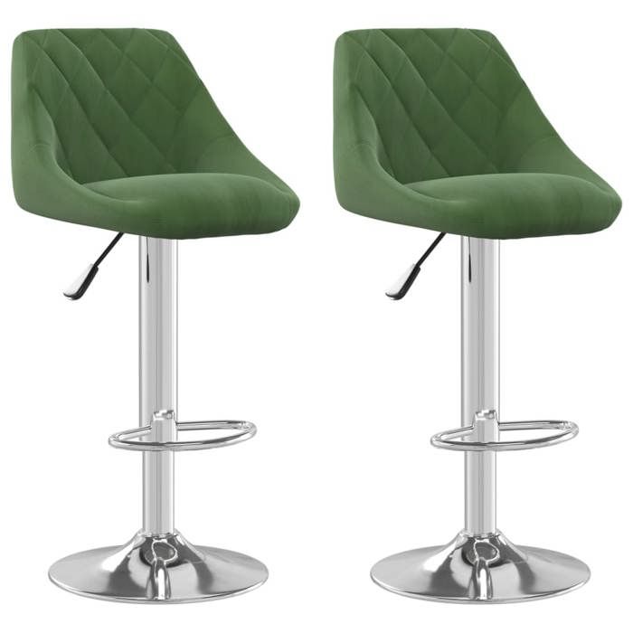 Autumn sale Tabourets de bar (Set de 2) vert foncé velours - confort optimal - Contemporain - 46x44x103 cm