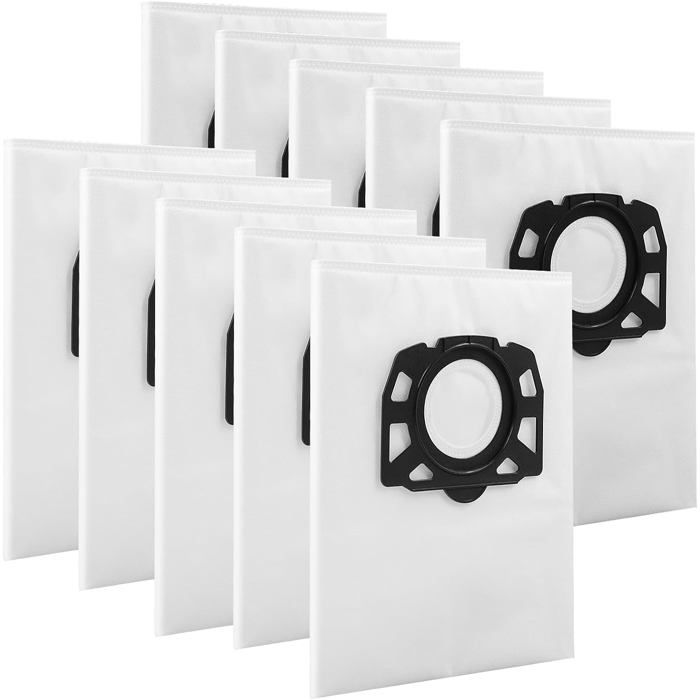 10 sacs d'aspirateur KFI 487, adaptés pour Kärcher WD4 sac à