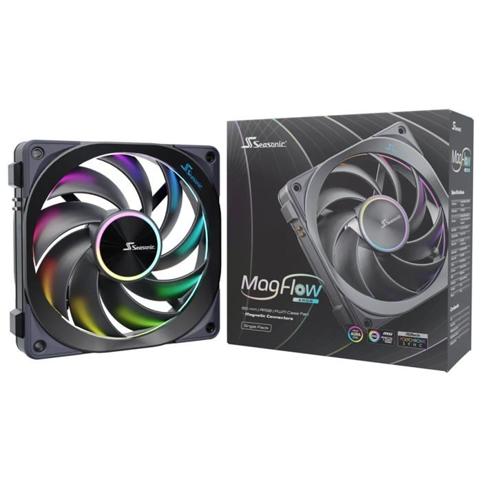 Ventilateur de boîtier - Seasonic - MAGFLOW ARGB - 4 broche - 12V