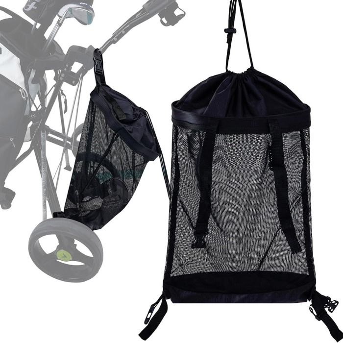 INF Sac de Rangement pour Chariot de Golf - Tissu Oxford & Maille Organisateur Accessoires de Golf Noir