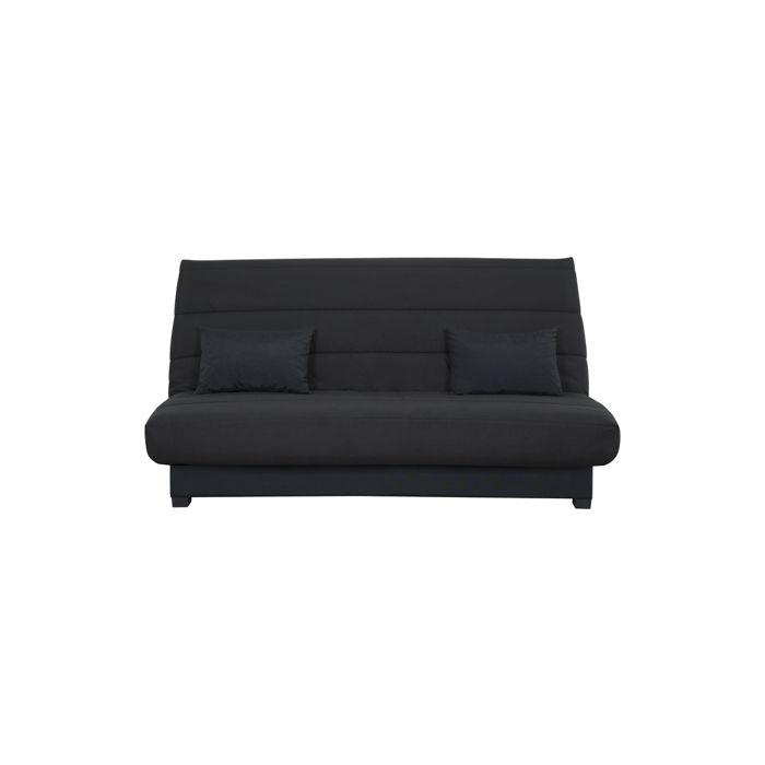 RELAXIMA - Banquette convertible Clic clac CECILIA couchage 130 x 190 rangement intégré pearl noir