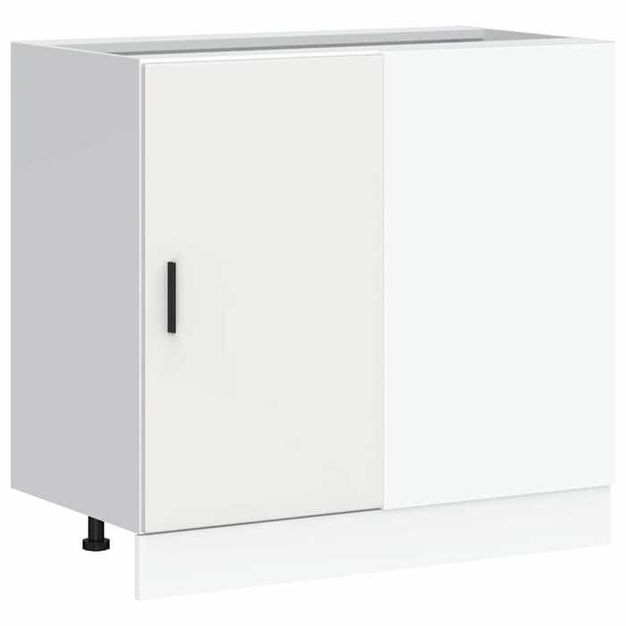 BEL-ACHAT* Meuble de stockage Moderne - design bas - Meuble sous évier Lyon Bois dingénierie blanc @Promo9351402