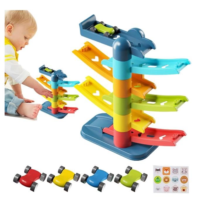 Jouet de Rampe de Voiture, Piste de Course pour Les Tout-Petits | Track Racer Set - L'ensemble de Jeu interactif améliore la Rampe éducative en motricité pour Les Filles de Plus de