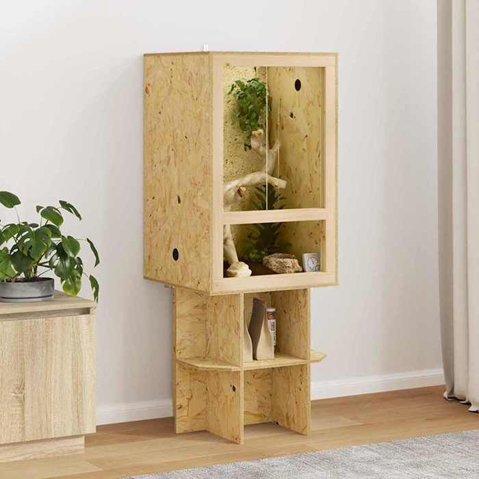 Marron Terrarium Durable - Résistant aux rayures - Marron 50 x 50 x 130 cm OSB A2737