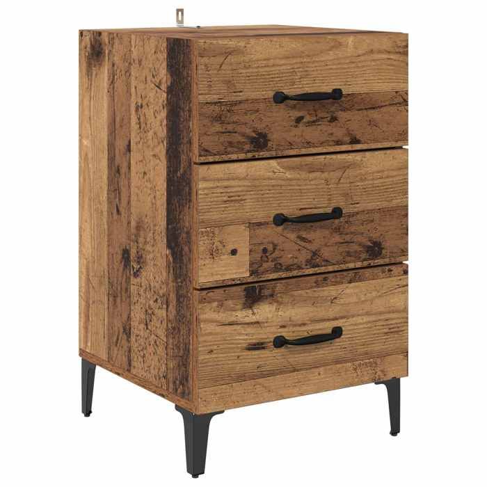En solde Cabinet de chevet(1 pc) - UU - Armoire/Table de lit - Bois ancien 40x40 5x66 cm L5126