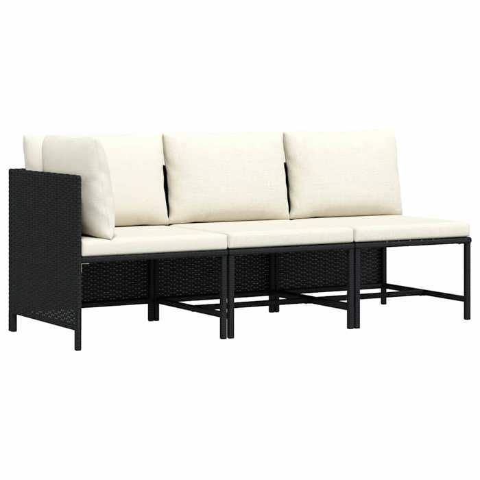 vidaXL Canapés de jardin 3 pcs résine tressée