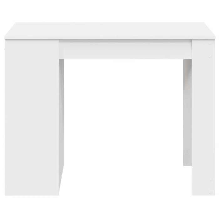 Bureau(1 pc) - JILIMAISON - Table de repas - Charge max 60 kg - avec tiroir et étagère blanc - Bois dingénierie T37281