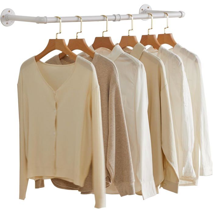 Étagère murale industrielle métal 94 cm - profondeur 28 cm - charge 50 kg - blanc