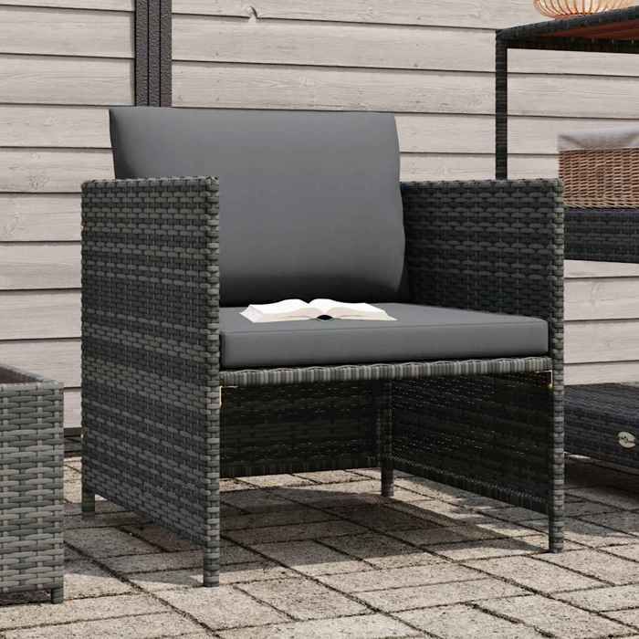 Siège de balcon - HAOSHOP - Canapé de jardin avec coussins Gris Résine tressée&01_61991