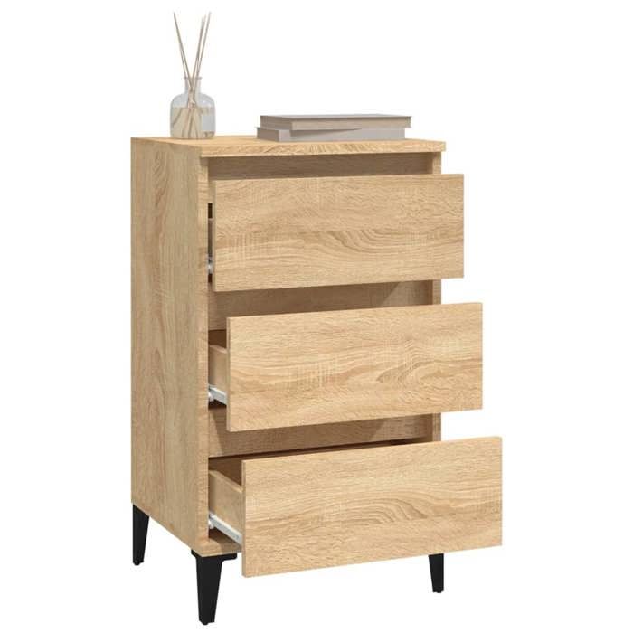 Cabinet de Lit Moderne Brun Table de chevet/nuit avec rangement chêne sonoma 40x35x70 cm bois dingénierie CC3330
