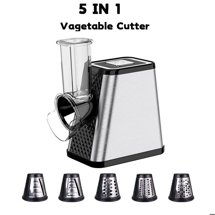 Coupe-légumes électrique 5 en 1 de 800 W permet de trancher et de râper adapté aux pommes de terre concombres choux fromages