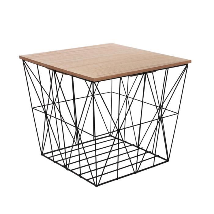 tables & bureaux - table carrée filaire en fer - noir 33,8 cm