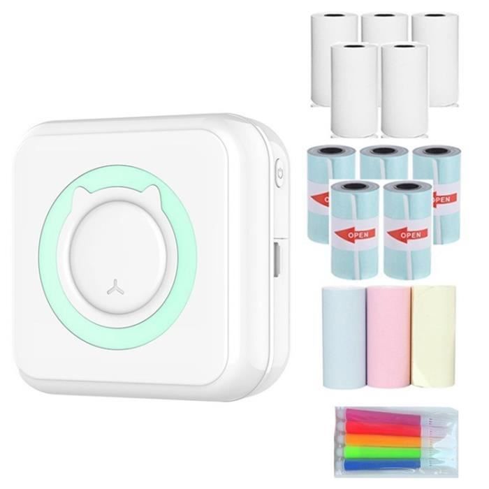 Mini Imprimante Portable Bluetooth – Avec 5+5+3 Rouleaux, étiquettes Photos