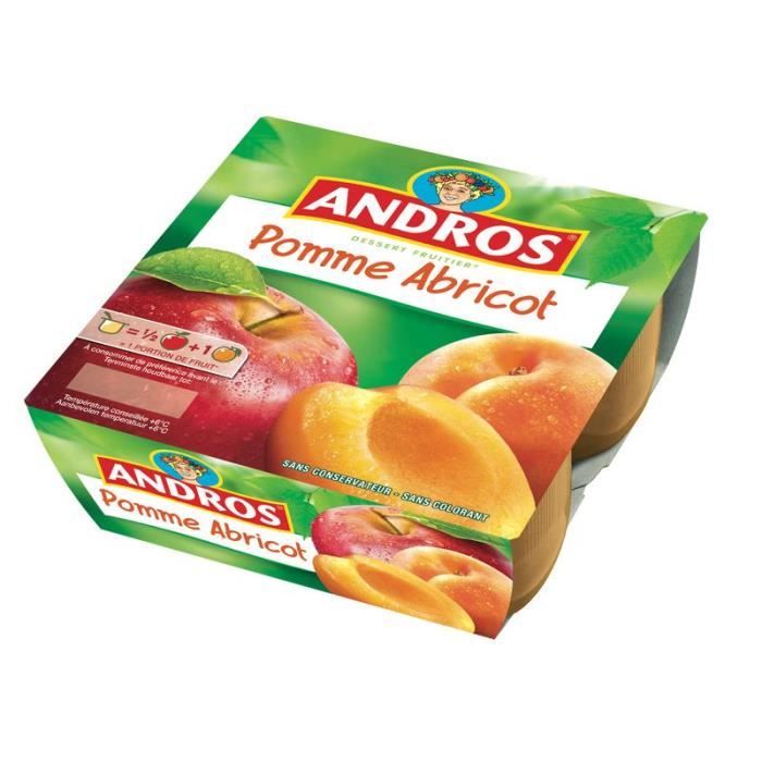 Andros compote pomme abricot 4x100g Cdiscount Au quotidien