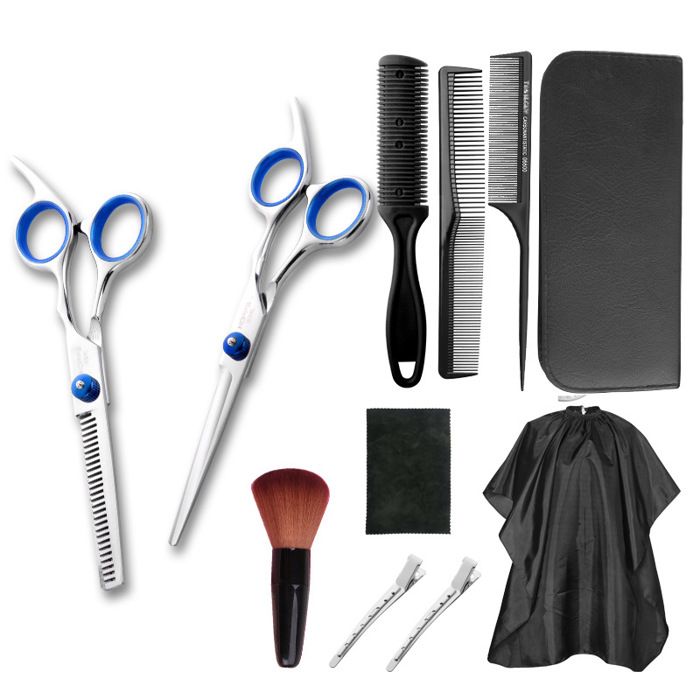 Ciseaux Coiffure Set 11PCS Kit Ciseaux de coiffure professionnel Acier  Inoxydable de Ciseaux Coupe-cheveux Clairsemés - Cdiscount Au quotidien