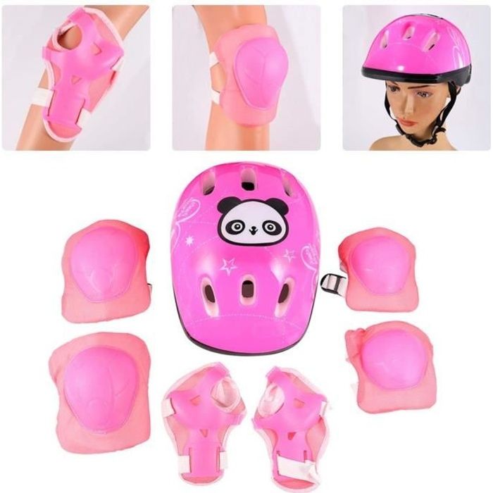 7 pieces / ensemble equipement de protection de patinage ens